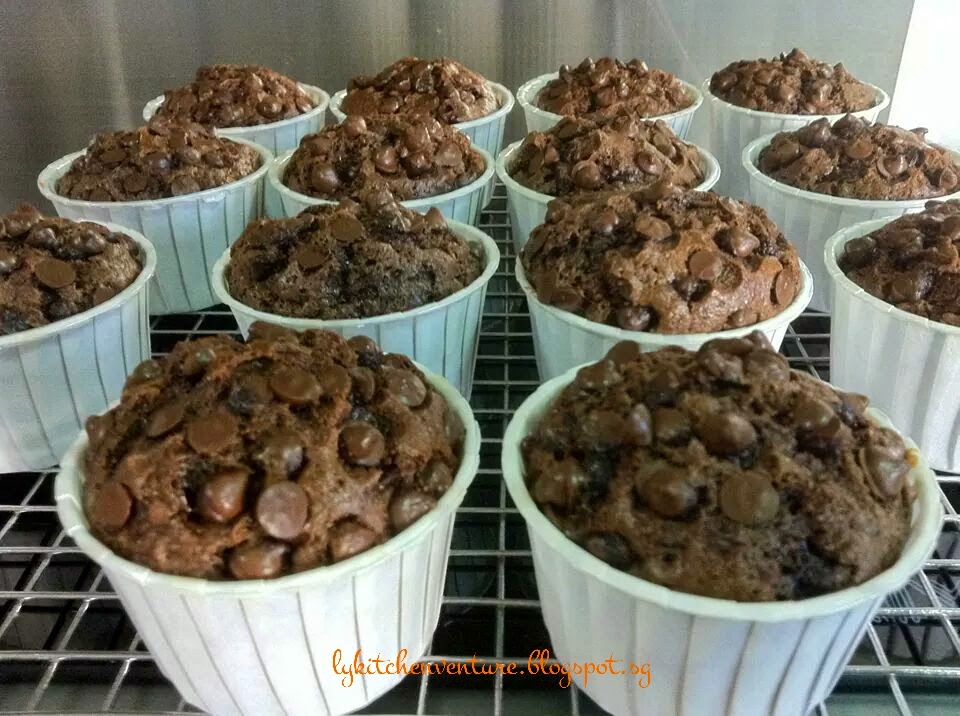 LY's Kitchen Ventures Quick & Easy Chocolate ChocolateChip Muffins